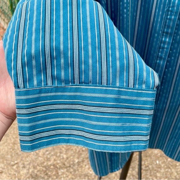 Blue striped essential shirt, 3/4-length sleeves - Picture 3 of 4